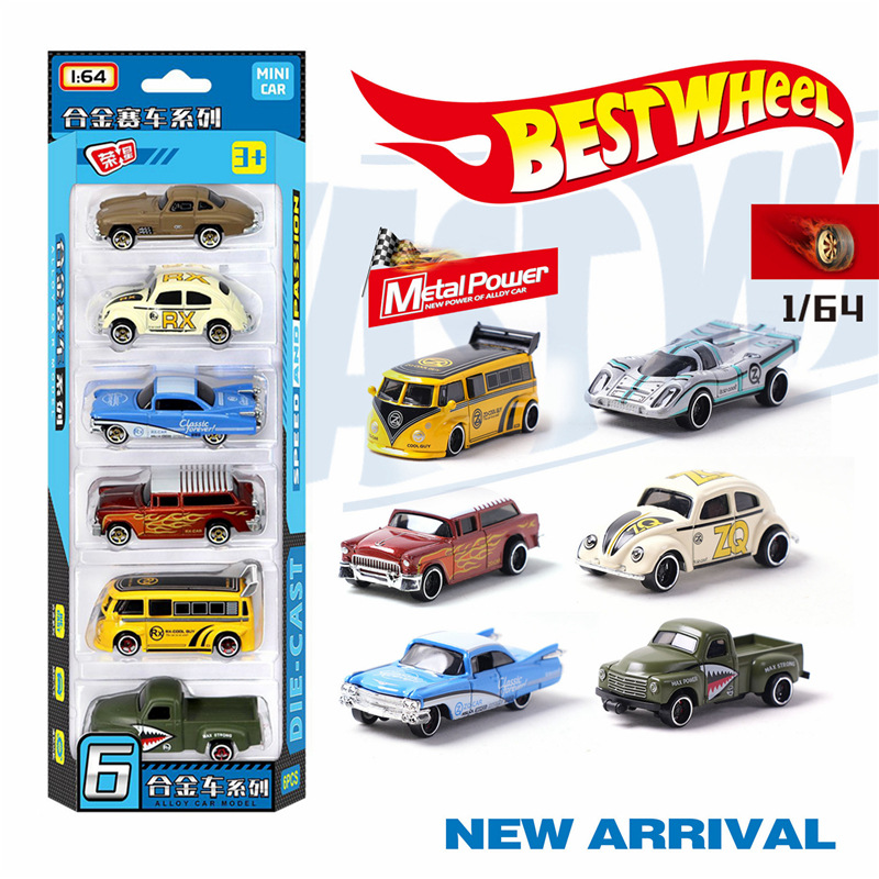 Vintage And Collectible Toys - 1:64 合金レトロレーシングカー 6 点セットヴィンテージカーモデルスポーツカー子供のおもちゃコレクションギフト
