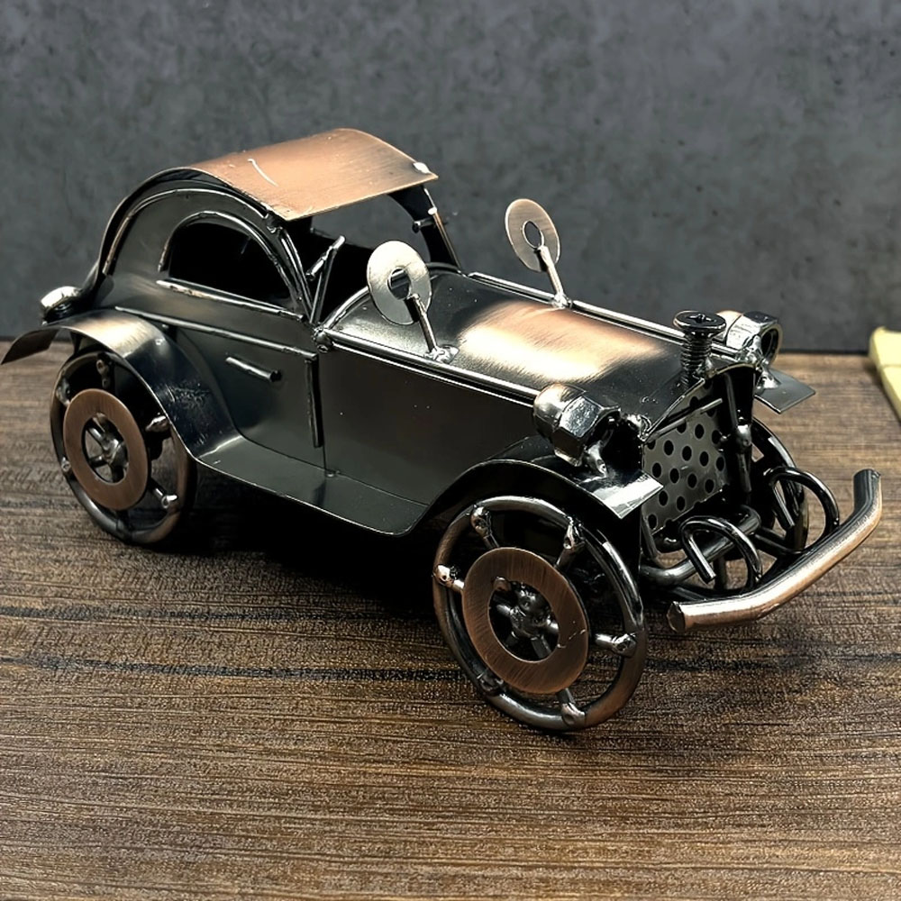 Vintage Collectible Cars - アンティーク鉄製車モデルオーナメント レトロノスタルジックなヴィンテージ車両像 ヨーロッパ風ホームデコレーション デスクディスプレイ工芸品