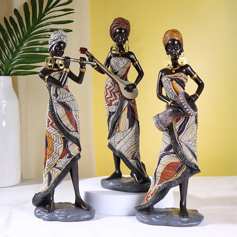 Vintage Toy Collector - 31 センチメートルヴィンテージアフリカンスタイル樹脂工芸品装飾現代アートフィギュアリビングルームオフィスインテリア装飾アクセサリー