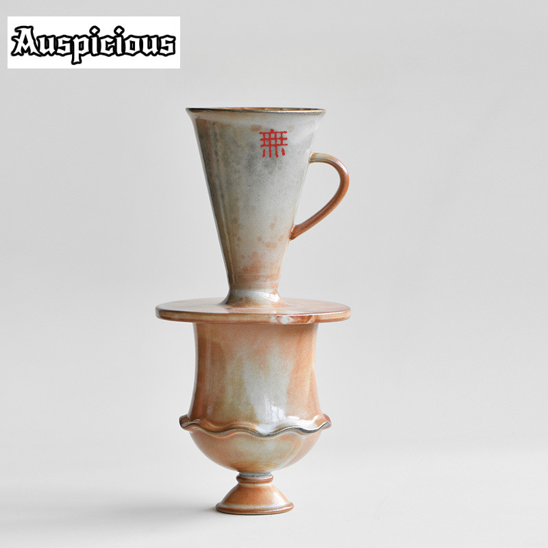 Vintage Collectible Pottery - ハンドル付きの粗いセラミックコーヒーカップ,調理器具セット,手作り,クリエイティブフィルター,ヴィンテージ,工芸品コレクション