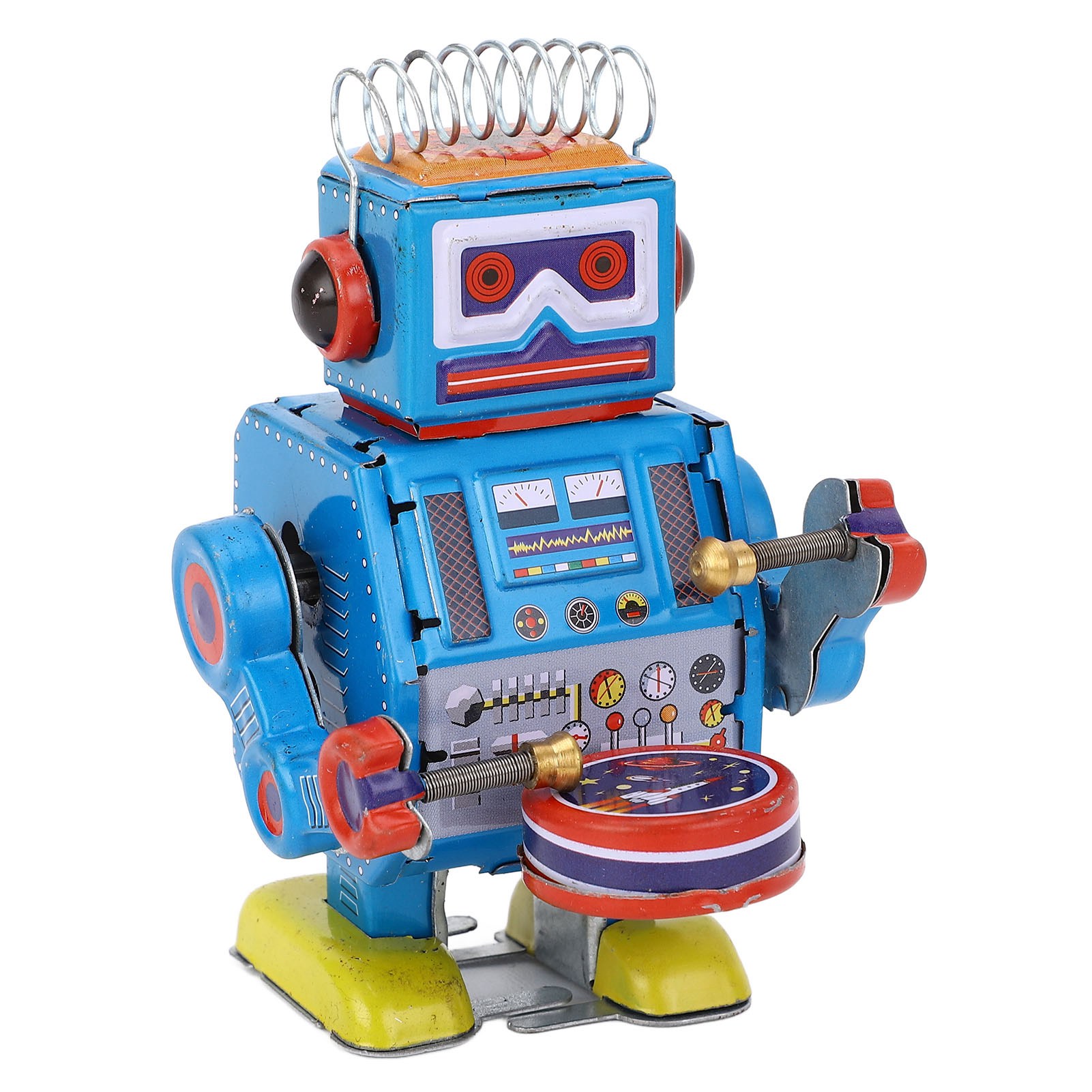 Vintage And Collectible Toys - ロボット時計仕掛けのクリエイティブな手作りドラム演奏ヴィンテージロボット缶 大人のコレクション装飾用 ドラム演奏ヴィンテージロボット缶