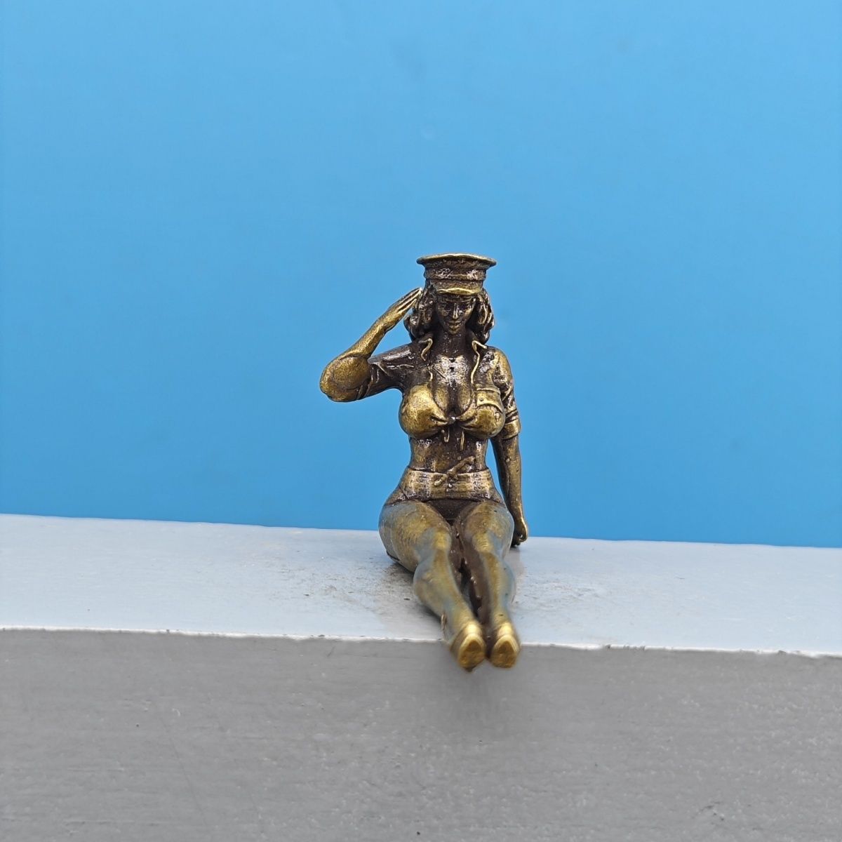 真鍮製ミニチュア少女像レトロヴィンテージメタル像小さなデスク - Vintage Collectible Cars のレビューと価格