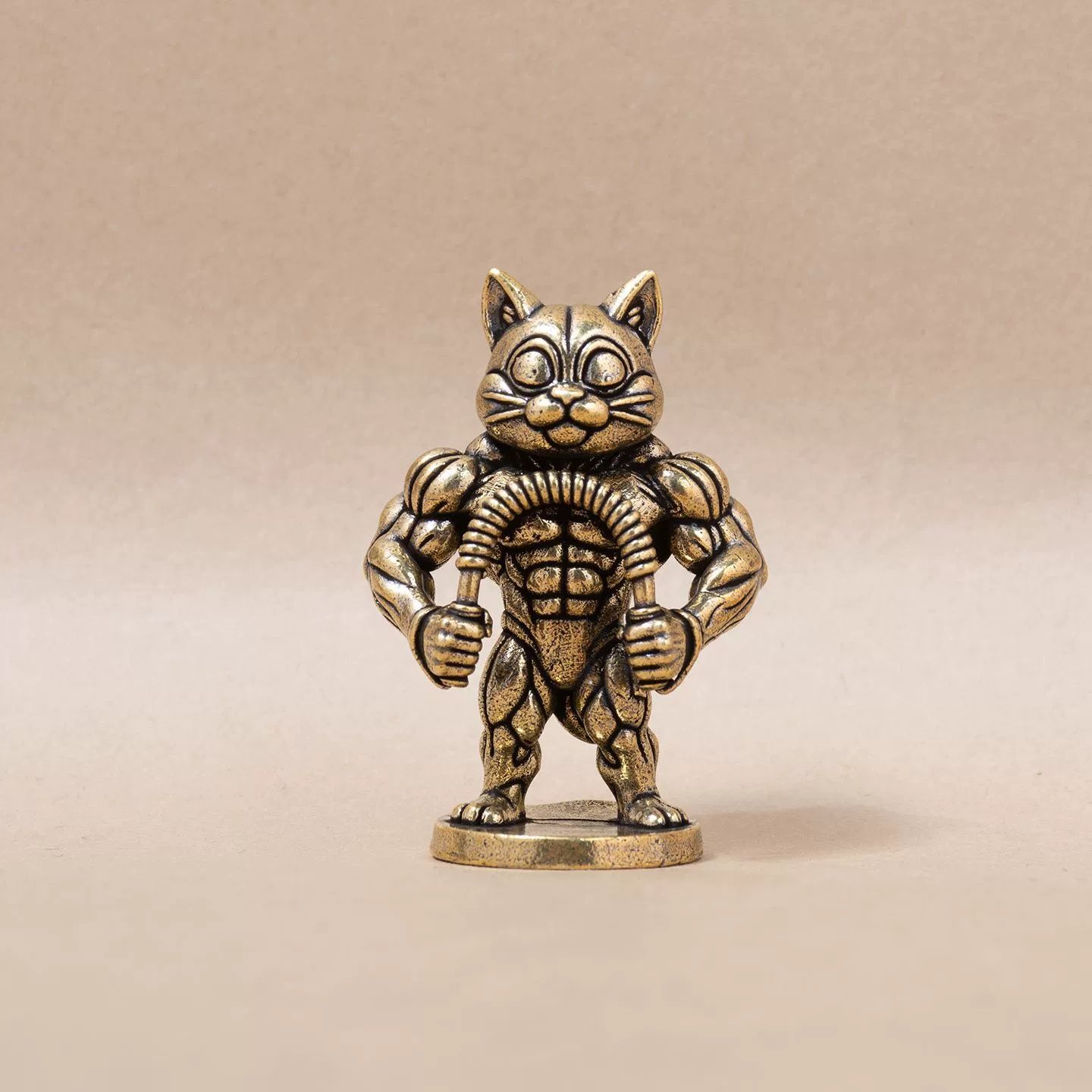 1個入りミニ真鍮製フィットネス猫像 ヴィンテージ銅製 楽しい - Vintage Collectible Furniture のレビューと価格
