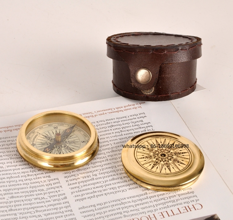 インド輸入真鍮製ヴィンテージレザーケース高精度高感度コンパス - Collectible Vintage Tools のレビューと価格
