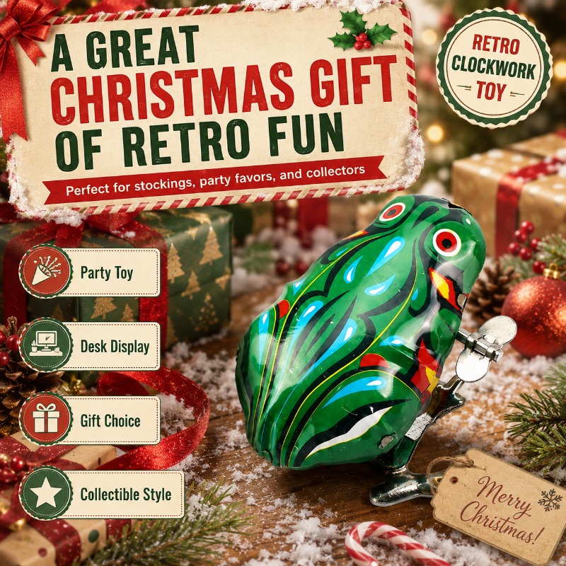 ヴィンテージの巻き上げ式金属製ジャンプフロッグ時計、懐かしい - Vintage And Collectible Toys のレビューと価格