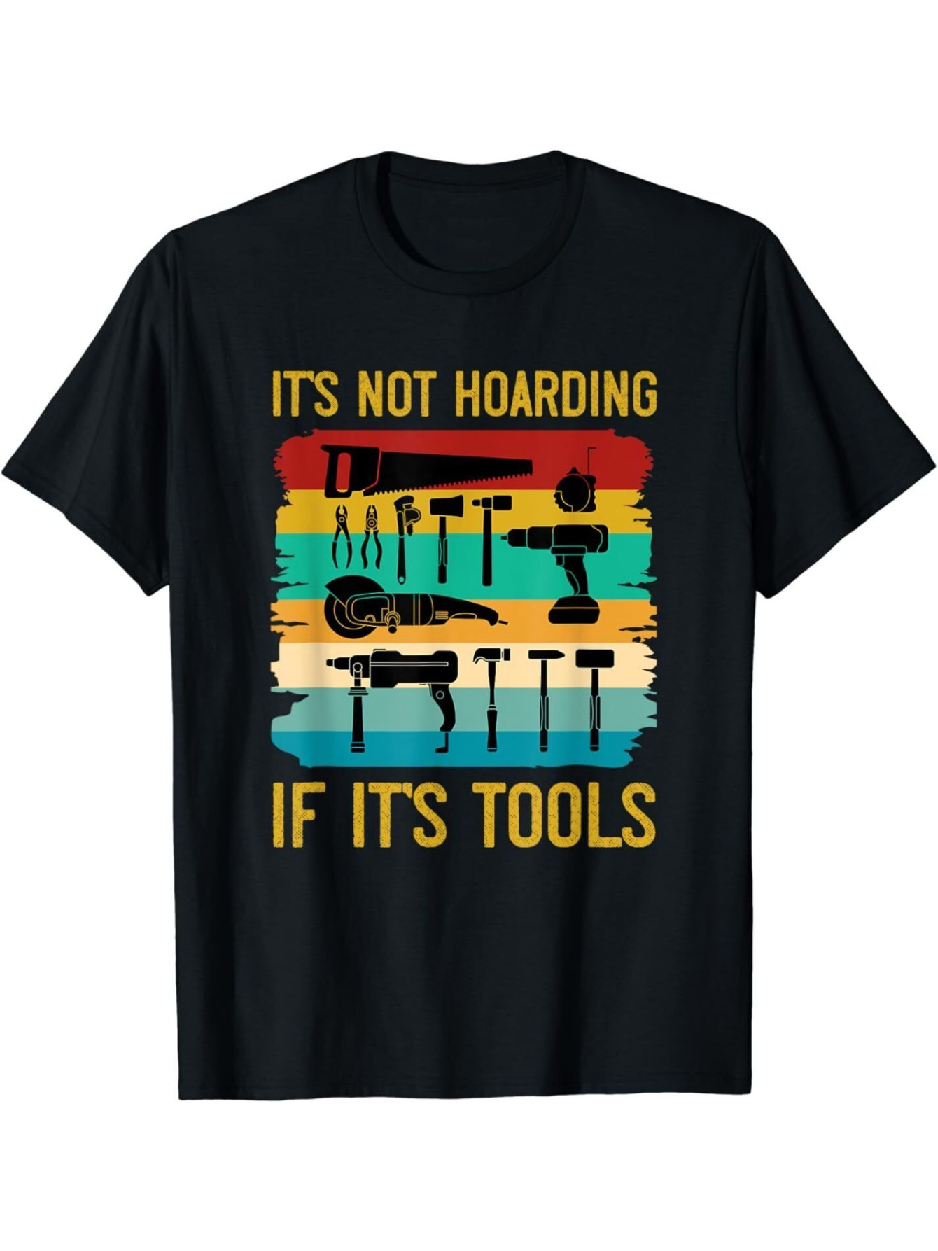 面白いメンズブラックグラフィックTシャツツールコレクションハ - Collectible Vintage Tools のレビューと価格