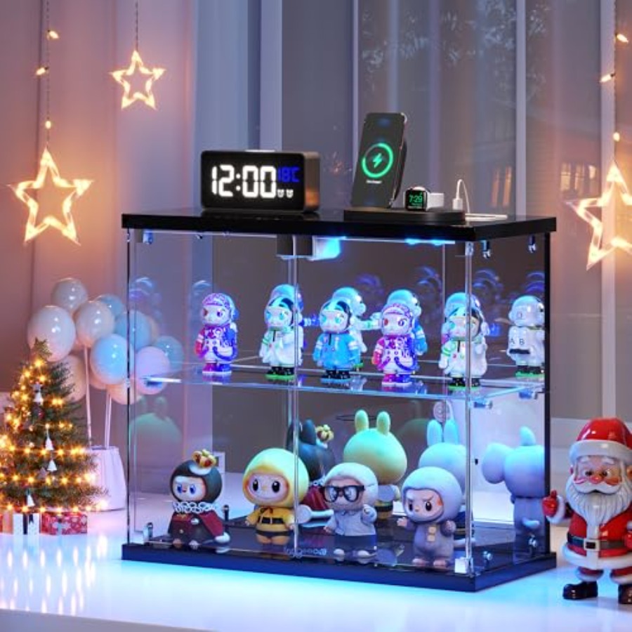 2個セット LEDライト付きガラスディスプレイケース（コレク - Collectible Collection のレビューと価格