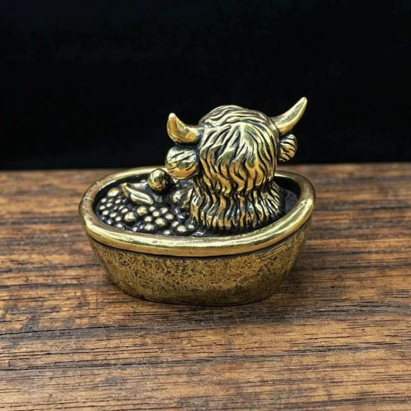 ヴィンテージ真鍮製ホームデコレーション、ハイランドカウとアヒ - Vintage Collectible Cars のレビューと価格