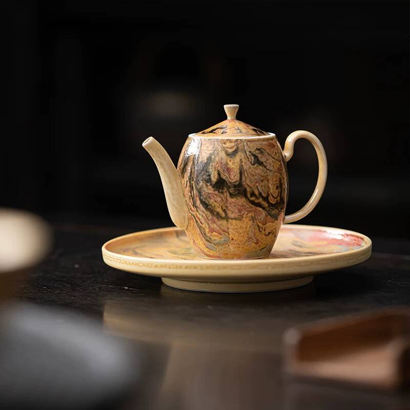 敦煌油絵風手作り薪焚き式西式茶器、家庭用、カンフー茶器、ヴィ - Vintage Collectible Pottery のレビューと価格