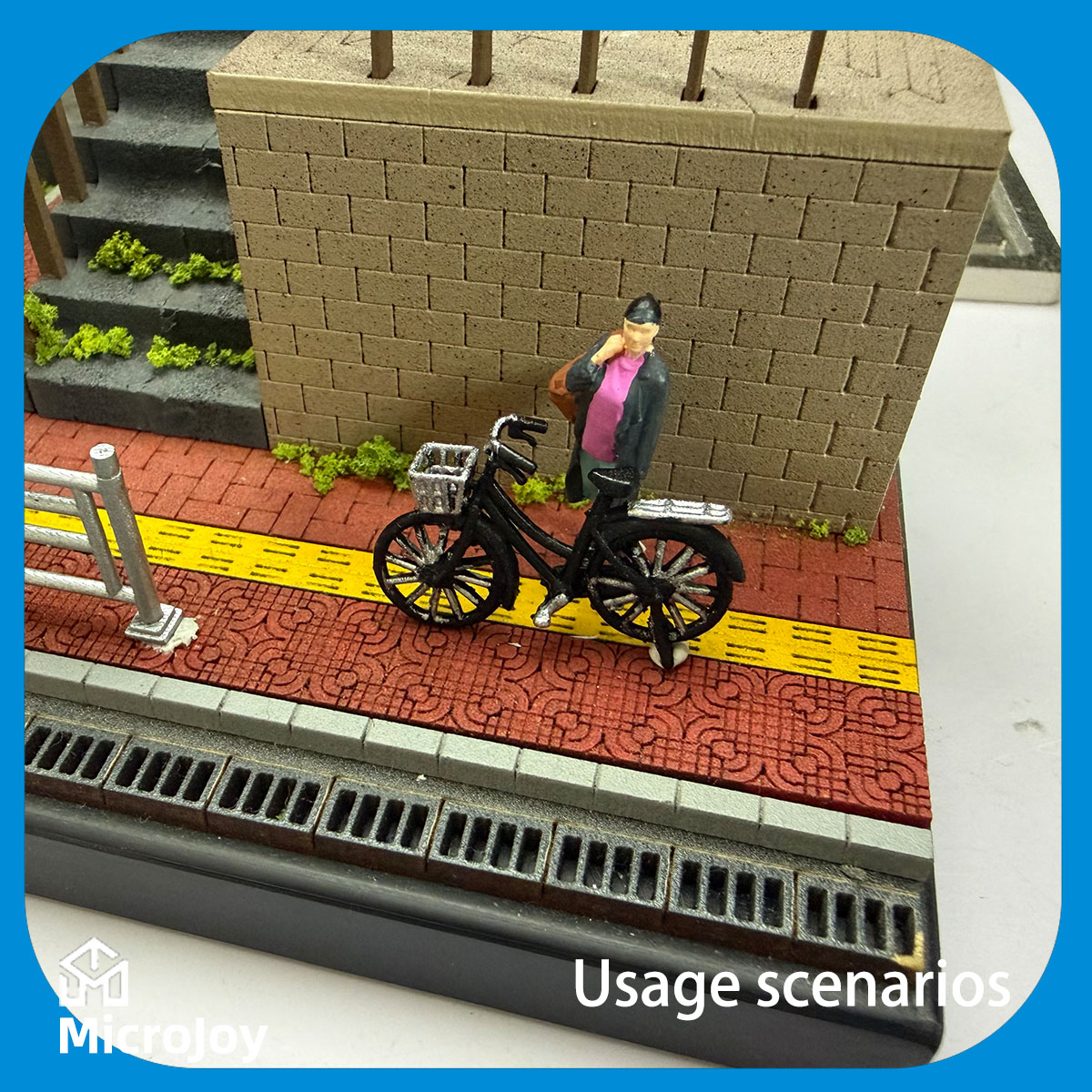 詳細なシーン1：修理工場の1:64スケールのミニチュア自転車 - Vintage Collectible Cars のレビューと価格