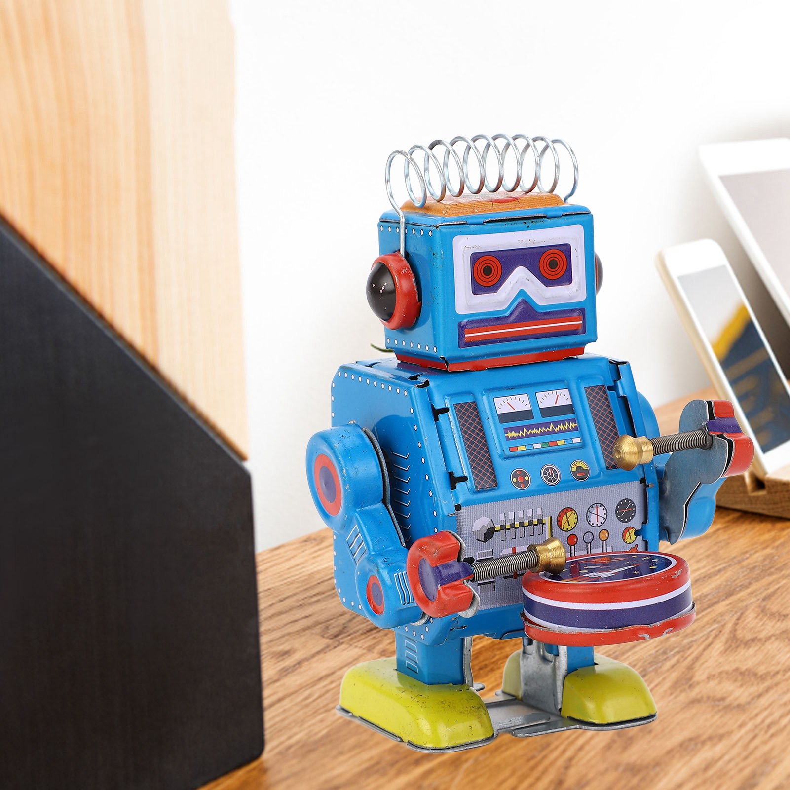 ロボット時計仕掛けのクリエイティブな手作りドラム演奏ヴィンテ - Vintage And Collectible Toys のレビューと価格