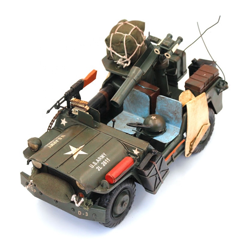 ヴィンテージの手作り鉄製軍用車両模型 - アンティークの家の - Collectible Vintage Tools のレビューと価格
